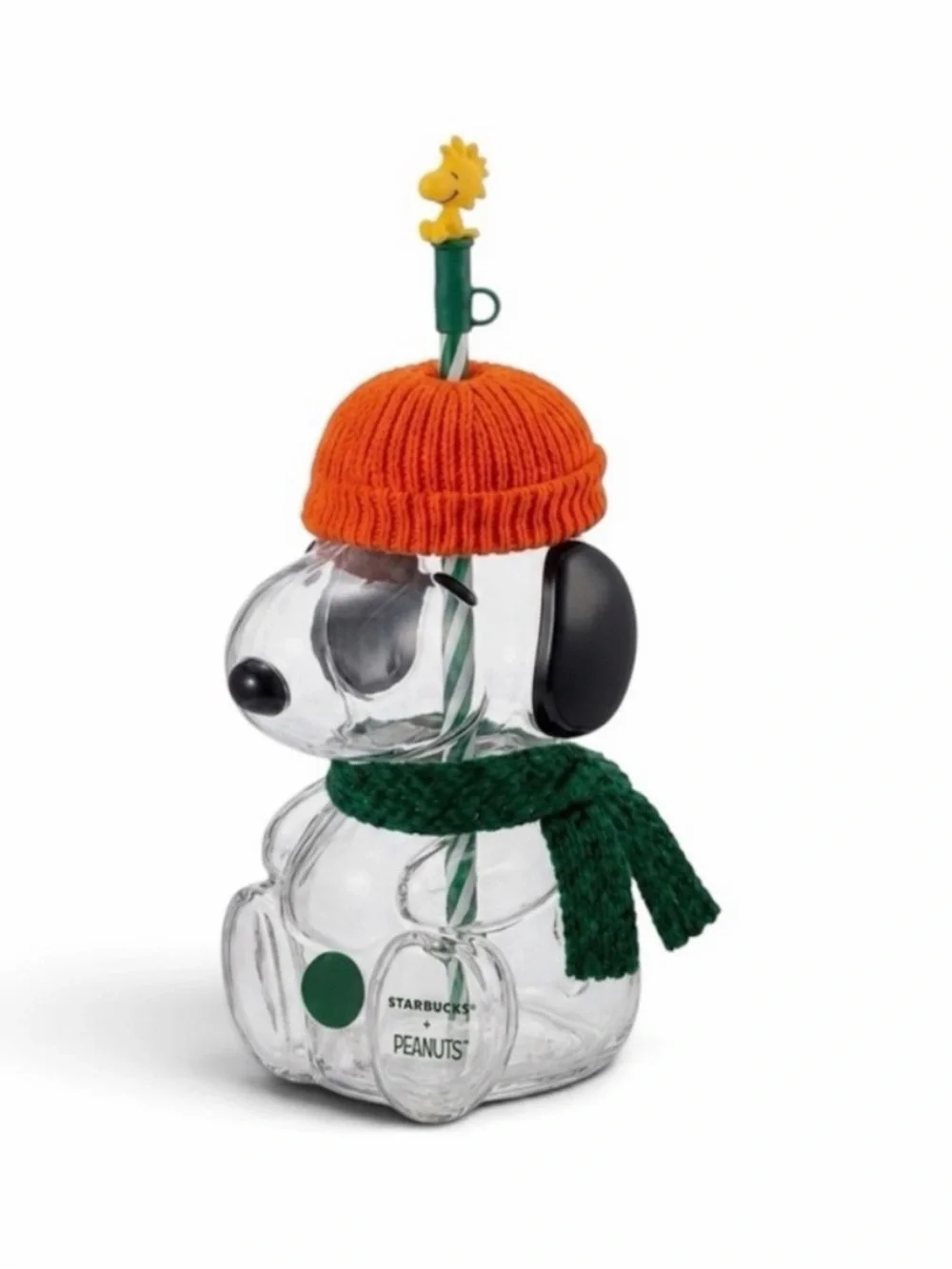 Starbucks x Peanuts Snoopy Winter Drink Tumbler - Orange Hat, Green Scarf